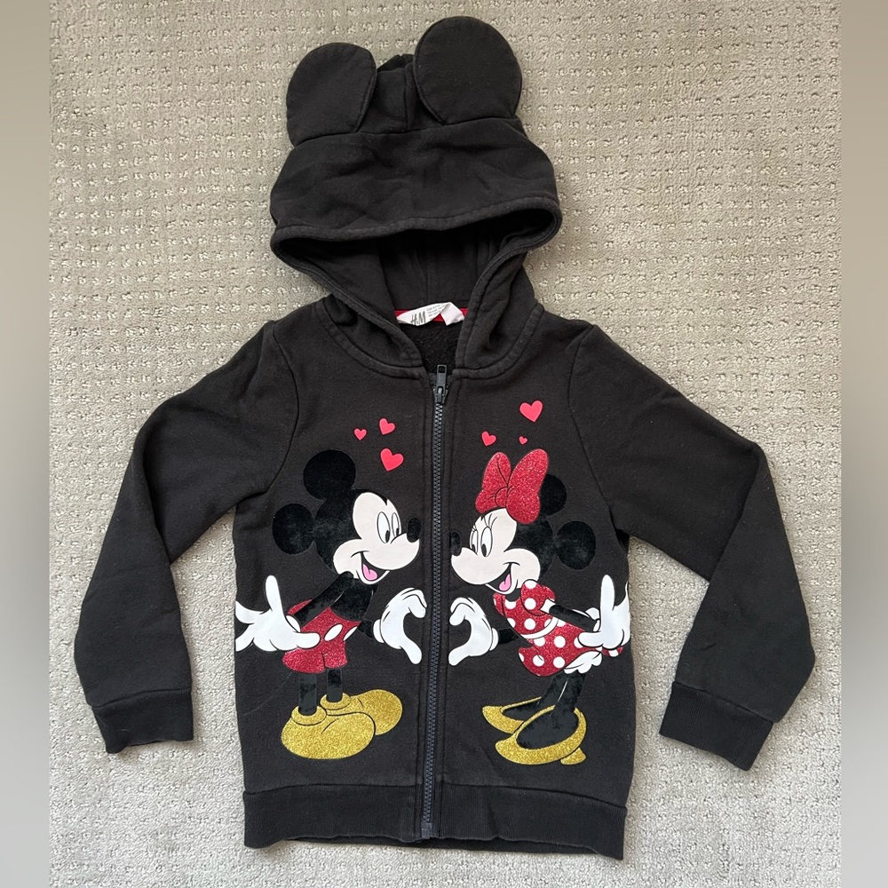 Girl’s Mickey and Minnie Mouse full-zip hoodie size 4-6